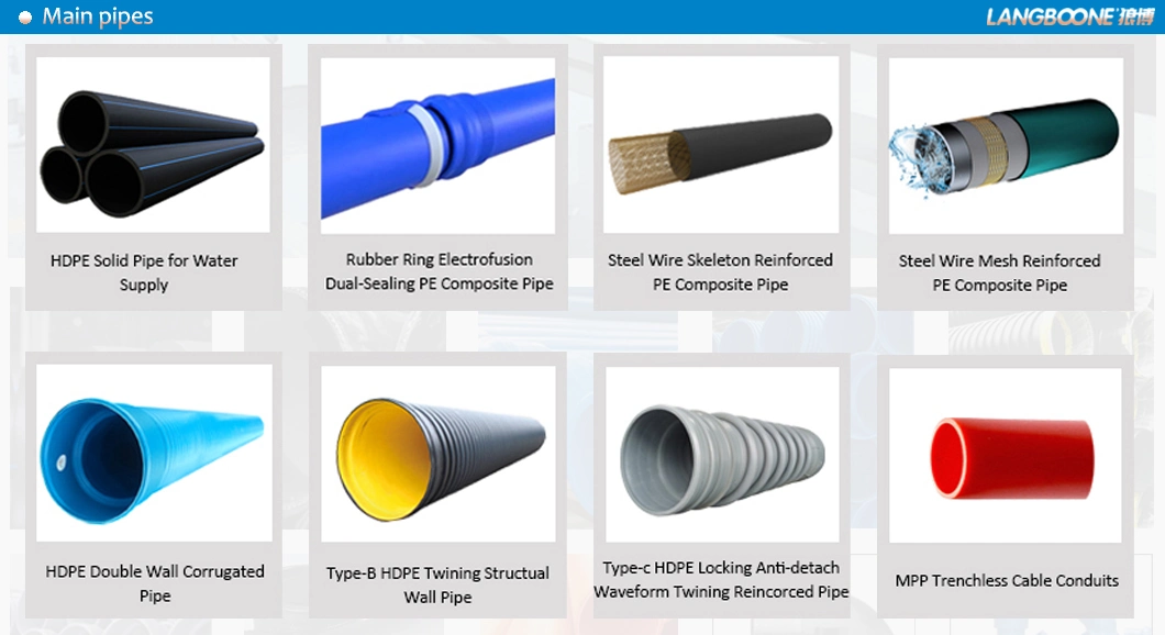 Sn12.5/16 DN2200 HDPE Wound Reinforced Carat Krah Pipe for Underground Drainage