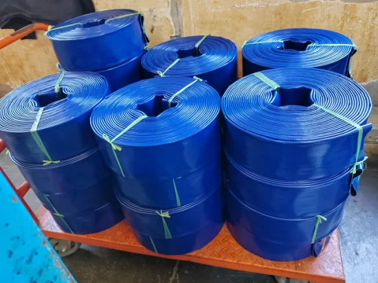 파란색 유연한 PVC 레이플랫 배수 호스 배수관 가격