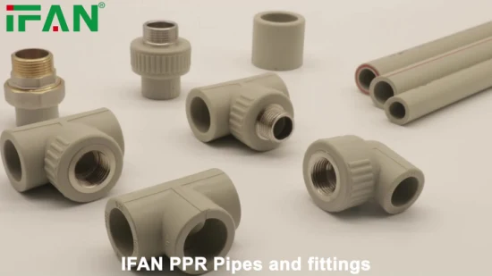 Ifan 뜨거운 판매 PPR 플라스틱 파이프 수도관 물 공급을 위한 플라스틱 갈색 색상 Pn20 20-110mm 파이프